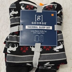 George Thermal Sleep Set - Black, Gray, and Red Mens Size Medium